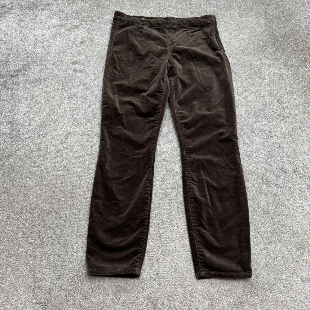 Gap 1969 Side Zip Legging Velvet Velour Pants Womens 30R Brown High Rise Cotton